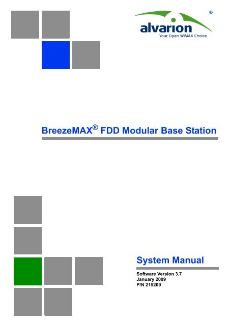 BreezeMAX FDD Modular BST, Ver.3.7 - System Manual - Alvarion