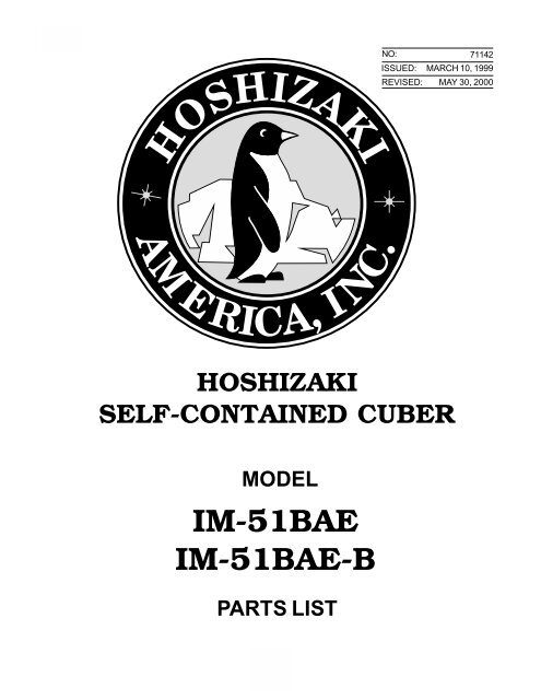 IM-51BAE IM-51BAE-B - Hoshizaki America, Inc.