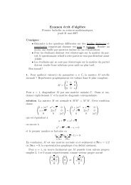 Examen écrit d'alg`ebre