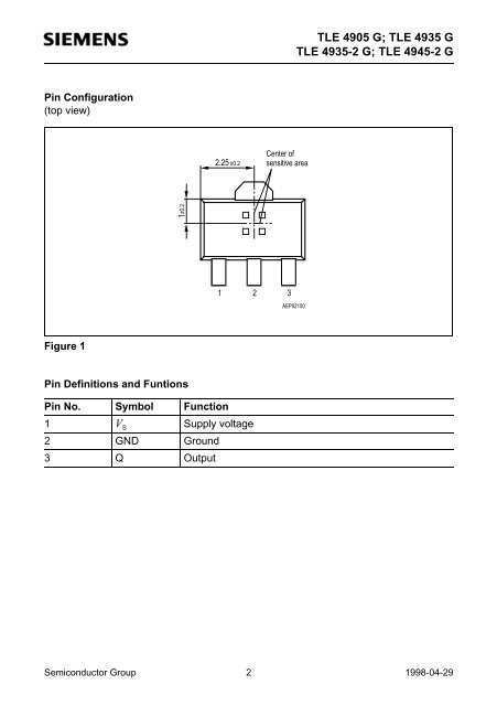 TLE 4935 G TLE 4935-2 G - Datasheet Catalog