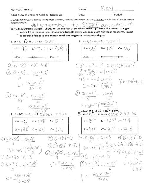 Cosine Law  Formula and Exercise Solutions — Eightify