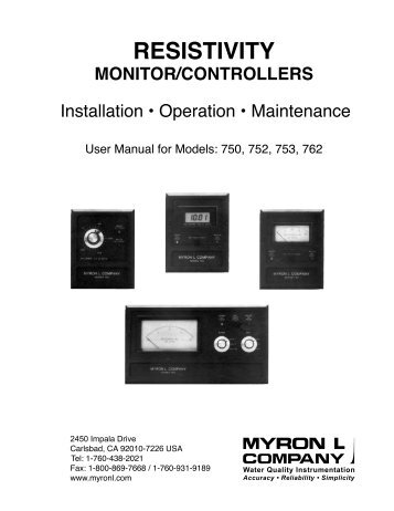 750 Resistivity manual - Myron L Company