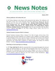 News Notes January 2012 - Christian Brothers of the Midwest