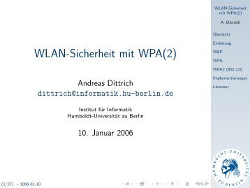 WLAN-Sicherheit mit WPA(2) - Andreas Dittrich