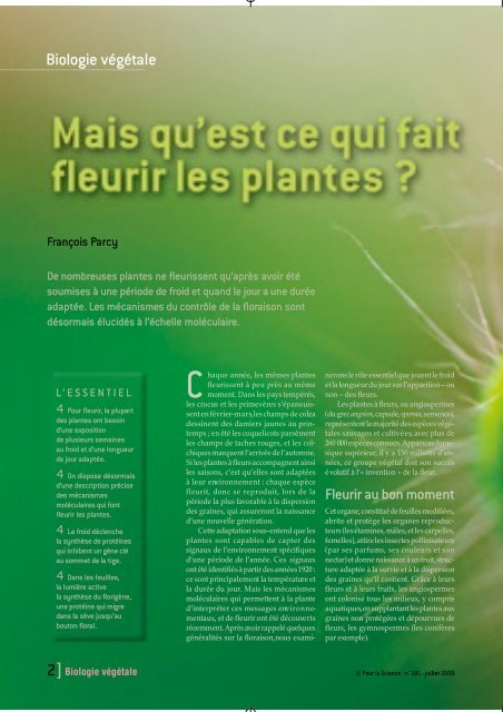 Pour la Science - Direction des sciences du vivant - CEA