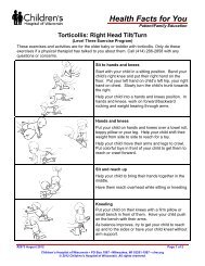 Torticollis: Right Head Tilt/Turn - Children's Hospital of Wisconsin