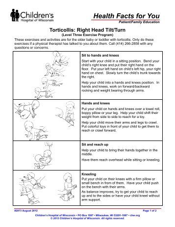 Torticollis: Right Head Tilt/Turn - Children's Hospital of Wisconsin