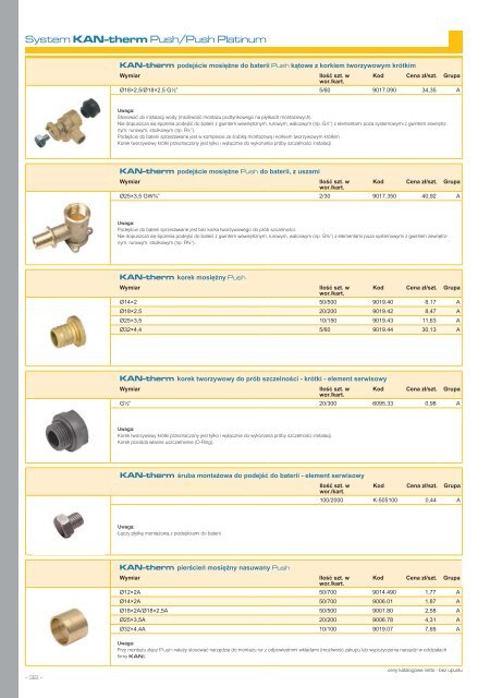 System KAN-therm Push - Cennik 07/2013