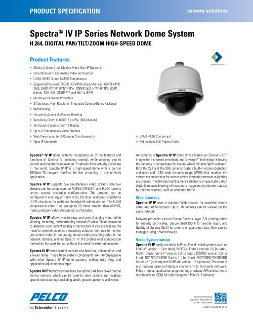 SpectraÂ® IV IP Series Network Dome System - CCTV Center