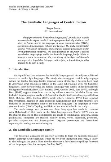 The Sambalic Languages of Central Luzon - SIL International