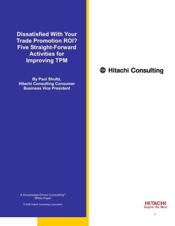 Dissatisfied With Your Trade Promotion ROI? - Hitachi Consulting