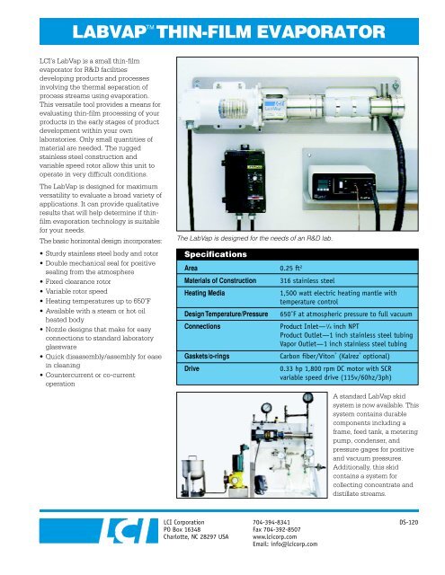 LabVap tb - LCI Corporation