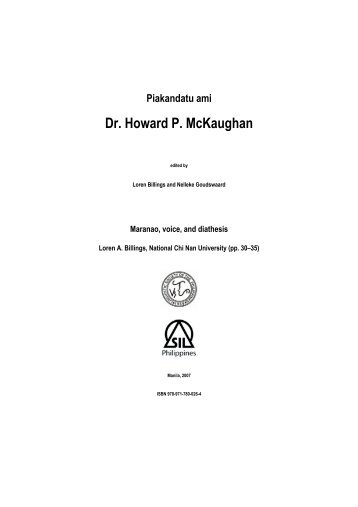 Piakandatu ami Dr. Howard P. McKaughan