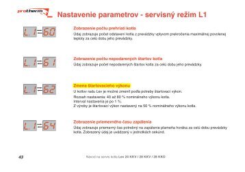 Nastavenie parametrov - servisnÃ½ reÅ¾im L1 - atria.sk