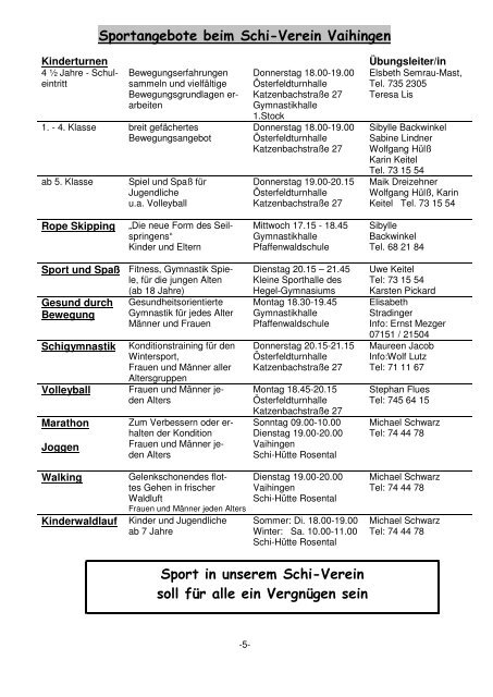 Schi-Verein Vaihingen 2001 - Schi-Verein Stuttgart-Vaihingen