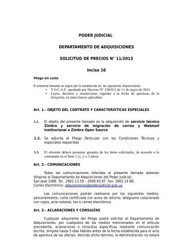 PODER JUDICIAL DEPARTAMENTO DE ADQUISICIONES ...