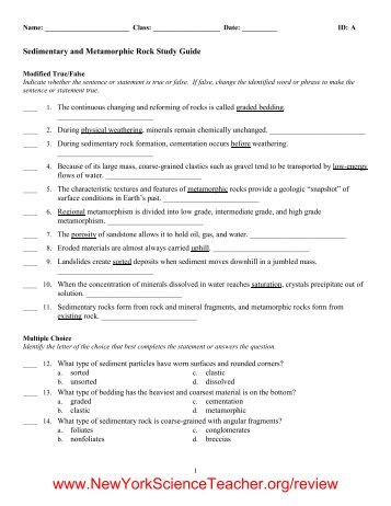 ID - Earth Science Regents Review