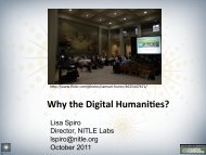 Why the Digital Humani@es? - Digital Scholarship in the Humanities