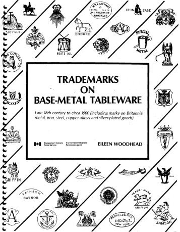 trademarks on base-metal tableware - Society for Historical ...