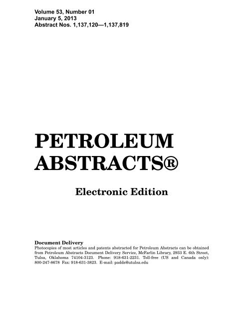 Download - Petroleum Abstracts - University of Tulsa