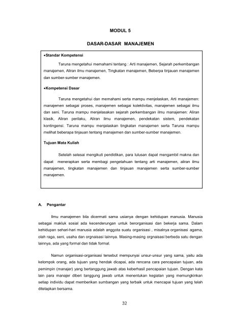 MODUL 5 DASAR-DASAR MANAJEMEN