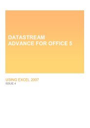 Datastream's Excel