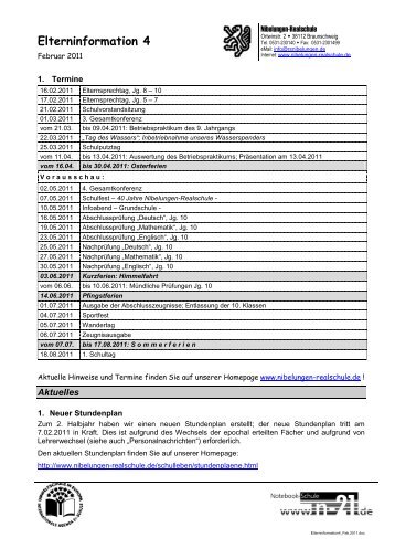 Elterninformation 4, Februar 2011 - Nibelungen-Realschule ...