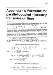 Formulae for Parallel-coupled Microstrip Transmission Lines