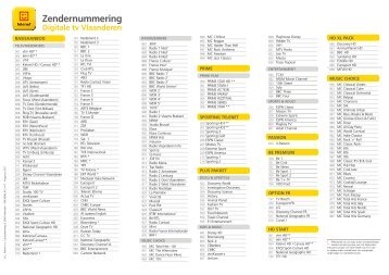 Zendernummering Digitale tv Vlaanderen - Klantenservice - Telenet