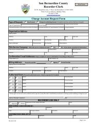 Charge Account Request Form - San Bernardino County