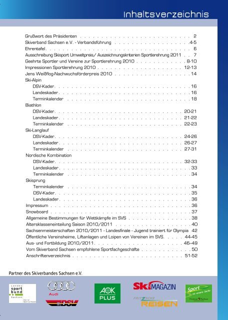 Jahrbuch 2010/2011 - Skiverband Sachsen eV