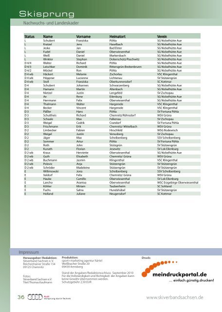 Jahrbuch 2010/2011 - Skiverband Sachsen eV