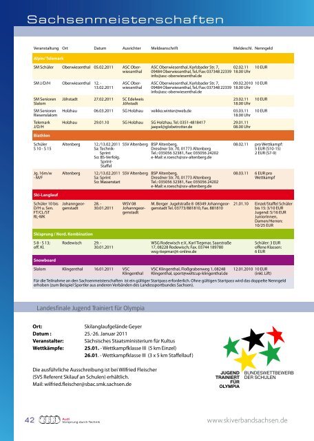 Jahrbuch 2010/2011 - Skiverband Sachsen eV