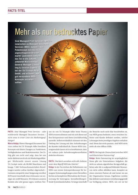 Mehr als nur bedrucktes Papier - FACTS Verlag GmbH