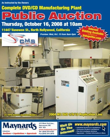 Public Auction - Maynards Industries