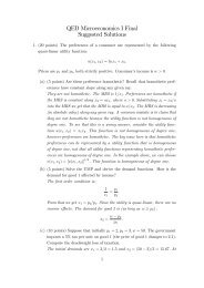 QED Microeconomics I Final Suggested Solutions