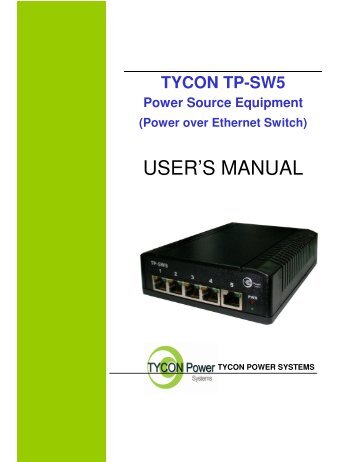 TP-SW5 User Guide - Tycon Power