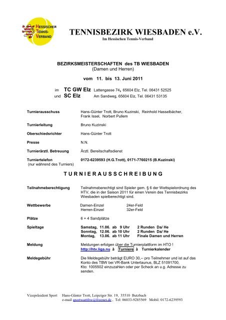 Bezirksmeisterschaften Des Tb Wiesbaden Tennisbezirk