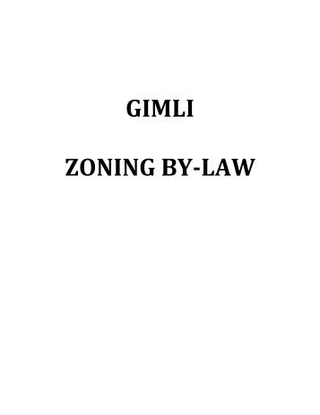 GIMLI ZONING BY-LAW - Eastern Interlake Planning District