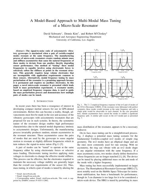 A Model-Based Approach to Multi-Modal Mass Tuning of a Micro ...