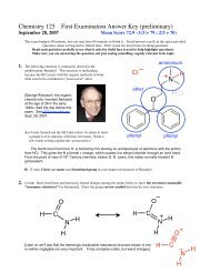 Chemistry 125 First Examination Answer Key (preliminary ...