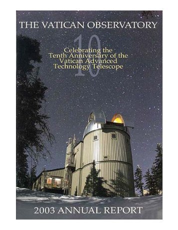 Annual Report 2003 - Vatican Observatory