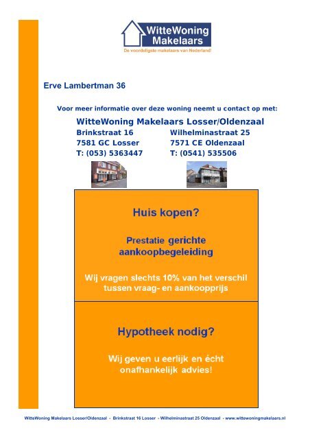 Brochure Erve Lambertman 36 Oldenzaal - Witte Woning Makelaars