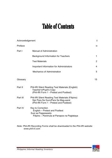 manual (silent reading) - Department of Education Regional Office 6