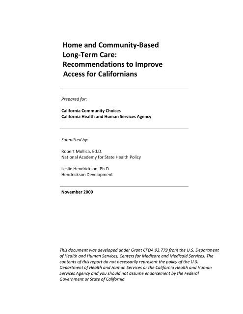 Home and Community-Based Long-Term Care - California