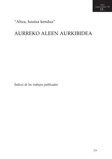 AURREKO ALEEN AURKIBIDEA