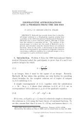 DIOPHANTINE APPROXIMATIONS AND A PROBLEM FROM THE ...
