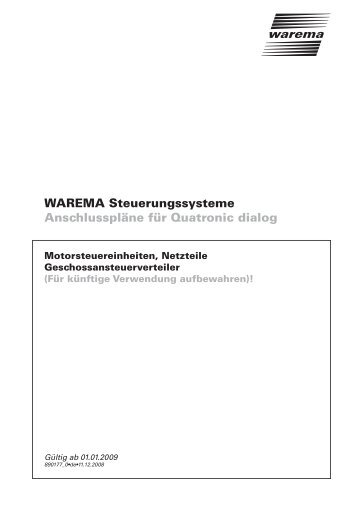 WAREMA Steuerungssysteme AnschlussplÃƒÂ¤ne fÃƒÂ¼r Quatronic dialog