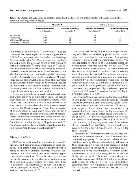 The effectiveness of hand hygiene procedures in reducing the risks ...