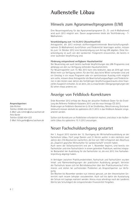 Infodienst Landwirtschaft 4/2012 - Sächsisches Staatsministerium ...